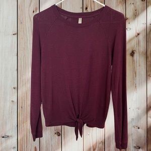 Burgundy Crop Sweater. Size XS